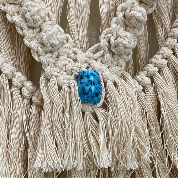 Cotton Macrame Woven Cord Tree Branch Stick Boho Hanging Wall Decor 19”X18” - Picture 2 of 8